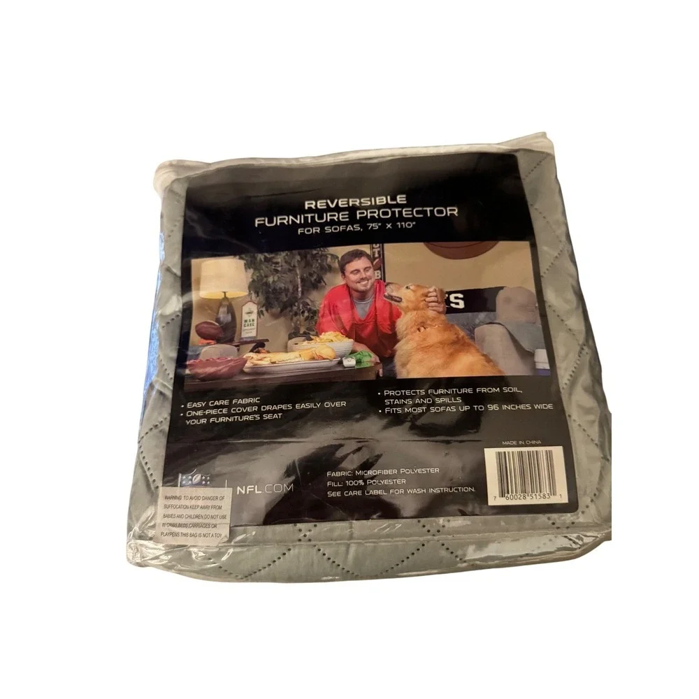 NFL Furniture Protector Sofa 75x110 New Patriots Reversible Quilted Microfiber - Picture 2 of 2